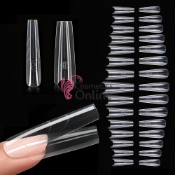 Tipsuri duble 240 bucati Sandwich Dual Nail Form Tips Transparente Cod TPS222BB Patrate 